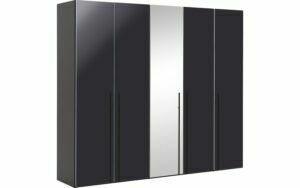 Afbeelding van een Goossens Kledingkast Easy Storage Ddk, Kledingkast 253 cm breed, 220 cm hoog, 4x draaideur en 1x spiegel draaideur midden