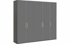 Afbeelding van een Goossens Kledingkast Easy Storage Ddk, Kledingkast 253 cm breed, 220 cm hoog, 5x glas draaideur