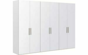 Afbeelding van een Goossens Kledingkast Easy Storage Ddk, Kledingkast 304 cm breed, 220 cm hoog, 6x glas draaideur