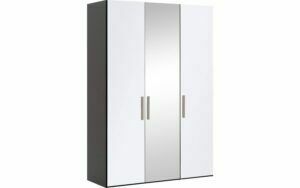 Afbeelding van een Goossens Kledingkast Easy Storage Ddk, Kledingkast 153 cm breed, 220 cm hoog, 2x glas draaideur en 1x spiegel draaideur midden