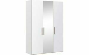 Afbeelding van een Goossens Kledingkast Easy Storage Ddk, Kledingkast 153 cm breed, 220 cm hoog, 2x glas draaideur en 1x spiegel draaideur midden