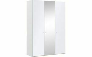 Afbeelding van een Goossens Kledingkast Easy Storage Ddk, Kledingkast 153 cm breed, 220 cm hoog, 2x glas draaideur en 1x spiegel draaideur midden