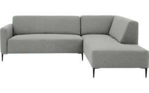 Afbeelding van een Goossens Bank Key West lichtgrijs, stof, 2,5-zits, modern design met ligelement rechts