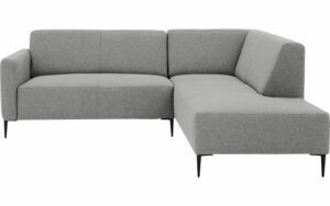 Afbeelding van een Goossens Bank Key West lichtgrijs, stof, 2-zits, modern design met ligelement rechts