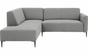 Afbeelding van een Goossens Bank Key West lichtgrijs, stof, 2-zits, modern design met ligelement links