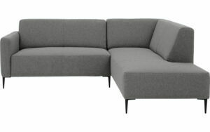 Afbeelding van een Goossens Bank Key West grijs, stof, 2-zits, modern design met ligelement rechts