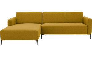 Afbeelding van een Goossens Bank Key West geel, stof, 2-zits, modern design