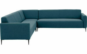 Afbeelding van een Goossens Bank Key West blauw, stof, 3-zits, modern design