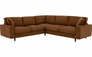 Afbeelding van een Goossens Bank Jonas cognac, stof, 2,5-zits, urban industrieel