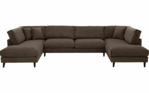 Afbeelding van een Goossens Bank Jonas grijs, stof, urban industrieel met ligelement links met ligelement rechts