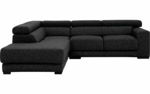 Afbeelding van een Goossens Bank Nora antraciet, stof, 2-zits, stijlvol landelijk met ligelement links