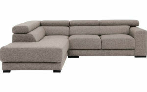 Afbeelding van een Goossens Bank Nora lichtgrijs, stof, 2-zits, stijlvol landelijk met ligelement links