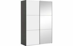 Afbeelding van een Goossens Kledingkast Easy Storage Sdk, 153 cm breed, 220 cm hoog, 1x 3 paneel schuifdeur li en 1x 3 paneel spiegel schuifdeur re