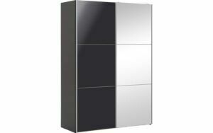 Afbeelding van een Goossens Kledingkast Easy Storage Sdk, 153 cm breed, 220 cm hoog, 1x 3 paneel schuifdeur li en 1x 3 paneel spiegel schuifdeur re