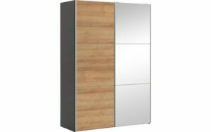 Afbeelding van een Goossens Kledingkast Easy Storage Sdk, 153 cm breed, 220 cm hoog, 1x 3 paneel schuifdeur li en 1x 3 paneel spiegel schuifdeur re