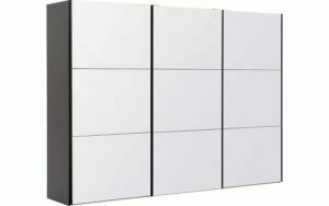 Afbeelding van een Goossens Kledingkast Easy Storage Sdk, 303 cm breed, 220 cm hoog, 3x 3 paneel glas schuifdeuren