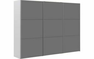 Afbeelding van een Goossens Kledingkast Easy Storage Sdk, 303 cm breed, 220 cm hoog, 3x 3 paneel glas schuifdeuren