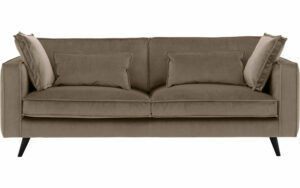 Afbeelding van een Goossens Bank Suite bruin, stof, 4-zits, elegant chic