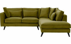 Afbeelding van een Goossens Bank Suite groen, stof, 2-zits, elegant chic met ligelement rechts