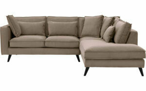 Afbeelding van een Goossens Bank Suite bruin, stof, 2-zits, elegant chic met ligelement rechts