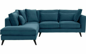 Afbeelding van een Goossens Bank Suite blauw, stof, 2-zits, elegant chic met ligelement links