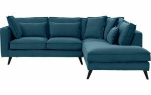 Afbeelding van een Goossens Bank Suite blauw, stof, 2-zits, elegant chic met ligelement rechts