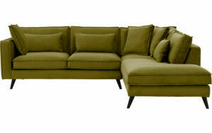 Afbeelding van een Goossens Bank Suite groen, stof, 2,5-zits, elegant chic met ligelement rechts