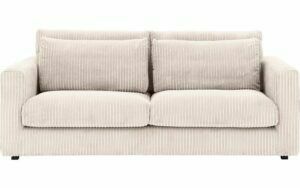 Afbeelding van een Goossens Bank Ravenia beige, stof, 3-zits, stijlvol landelijk