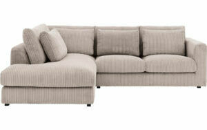 Afbeelding van een Goossens Bank Ravenia bruin, stof, 2-zits, stijlvol landelijk met ligelement links