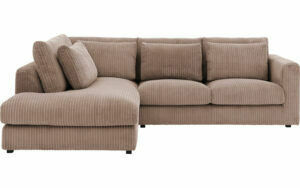 Afbeelding van een Goossens Bank Ravenia bruin, stof, 2-zits, stijlvol landelijk met ligelement links