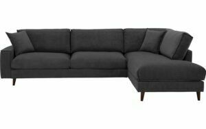 Afbeelding van een Goossens Bank Jonas grijs, stof, 3,5-zits, urban industrieel met ligelement rechts