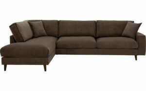 Afbeelding van een Goossens Bank Jonas grijs, stof, 3,5-zits, urban industrieel met ligelement links