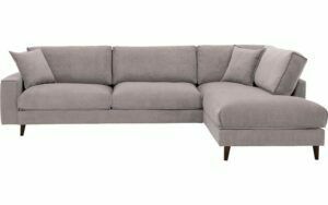 Afbeelding van een Goossens Bank Jonas beige, stof, 3,5-zits, urban industrieel met ligelement rechts