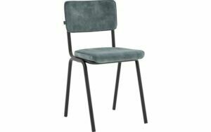 Afbeelding van een Goossens Eetkamerstoel Chaplin grijs velvet stof leuning, urban industrieel