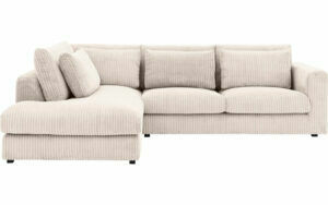 Afbeelding van een Goossens Bank Ravenia beige, stof, 2,5-zits, stijlvol landelijk met ligelement links