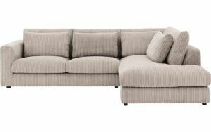 Afbeelding van een Goossens Bank Ravenia bruin, stof, 2,5-zits, stijlvol landelijk met chaise longue rechts