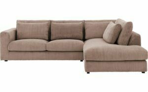 Afbeelding van een Goossens Bank Ravenia bruin, stof, 2,5-zits, stijlvol landelijk met ligelement rechts