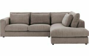 Afbeelding van een Goossens Bank Ravenia bruin, stof, 2,5-zits, stijlvol landelijk met ligelement rechts