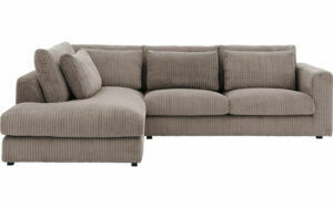 Afbeelding van een Goossens Bank Ravenia bruin, stof, 2,5-zits, stijlvol landelijk met ligelement links