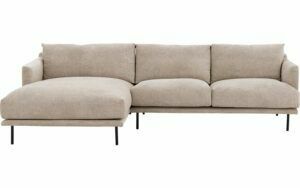 Afbeelding van een Goossens Bank Luxor Stof beige, stof, 2,5-zits, modern design met chaise longue links