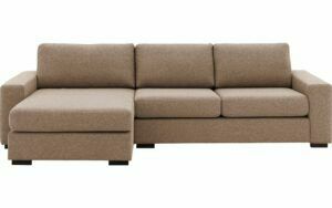 Afbeelding van een Goossens Hoekbank Lucca Met Chaise Longue bruin, stof, 2,5-zits, stijlvol landelijk met chaise longue links