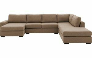 Afbeelding van een Goossens Bank Lucca bruin, stof, 2,5-zits, stijlvol landelijk met ligelement rechts