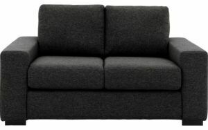 Afbeelding van een Goossens Bank Lucca antraciet, stof, 2-zits, stijlvol landelijk