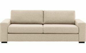 Afbeelding van een Goossens Bank Lucca wit, stof, 3-zits, stijlvol landelijk