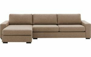 Afbeelding van een Goossens Hoekbank Lucca Met Chaise Longue bruin, stof, 3-zits, stijlvol landelijk