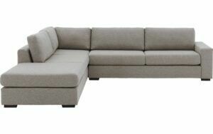 Afbeelding van een Goossens Bank Lucca grijs, stof, 3-zits, stijlvol landelijk met ligelement links