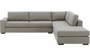 Afbeelding van een Goossens Bank Lucca grijs, stof, 3-zits, stijlvol landelijk met ligelement rechts