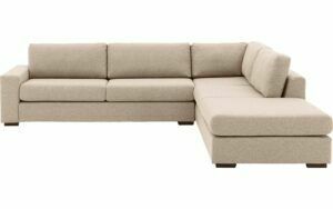 Afbeelding van een Goossens Bank Lucca wit, stof, 3-zits, stijlvol landelijk met ligelement rechts