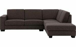 Afbeelding van een Goossens Hoekbank N-joy Divana Met Ligelelement bruin, stof, 2,5-zits, stijlvol landelijk met ligelement links