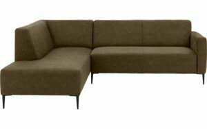 Afbeelding van een Goossens Bank Key West groen, micro leer, 2,5-zits, modern design met ligelement links